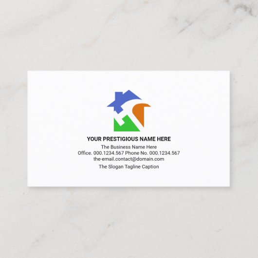 金ゴールドハンディマン建築ツールハウスリモデリング 名刺 (裏面)