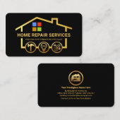 金ゴールドハンドマニツール建物 名刺 (正面/裏面)