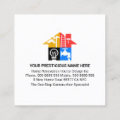 金ゴールドハンドマニングツール建物改修 スクエア名刺 (裏面)