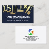 金ゴールドハンドマン建築ツールホームリノベーション 名刺 (正面/裏面)