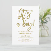 金ゴールドハンドレタベビーシャワー招待状 招待状 (スタンド正面)