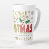 金ゴールドハンドレタースクリプトメリークリスマス カフェラテマグ (右アングル)