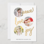 金ゴールドハンドレター付き休日3フォトコラージュカード シーズンカード (正面)