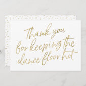 金ゴールドハンドレター「ありがとう」 DJ、ミュージシャン、バンド サンキューカード (正面/裏面)