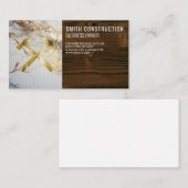 金ゴールドハンマーのロゴ | 木目の背景 名刺 (正面/裏面)