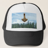 金ゴールドハンマーの木の黒と白の帽子 キャップ (正面)