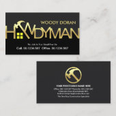 金ゴールドハンマーハンディマンサイネージ 名刺 (正面/裏面)