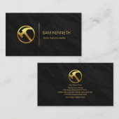 金ゴールドハンマーブラック花崗岩テクスチャビルダメイソン 名刺 (正面/裏面)