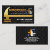 金ゴールドハンマーブ素晴らしラックワイヤメッシュハンドマン 名刺 (正面/裏面)