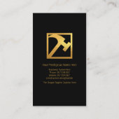 金ゴールドハンマー手提げ工具ホーム修理 名刺 (裏面)