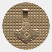 金ゴールドハンマー金ゴールド小さな丸いシールをインデント ラウンドシール (正面)