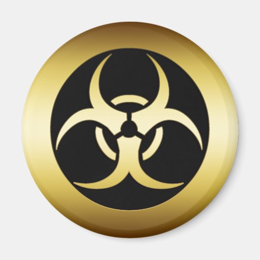 金ゴールドハーザードシンボル マグネット (正面)