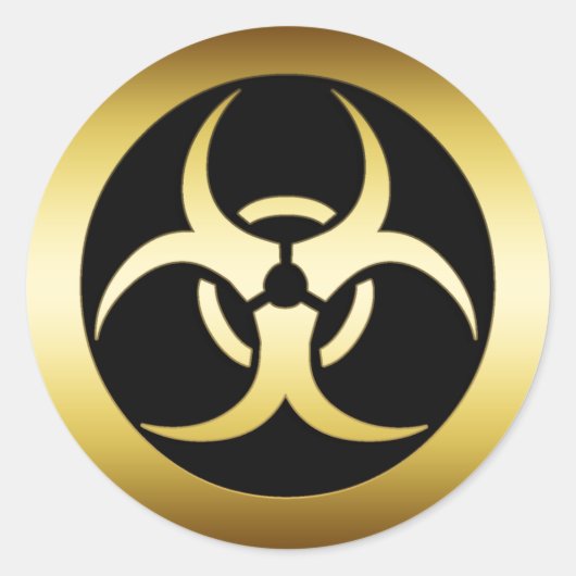 金ゴールドハーザードシンボル ラウンドシール (正面)