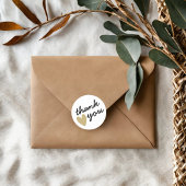 金ゴールドハートありがとう ラウンドシール