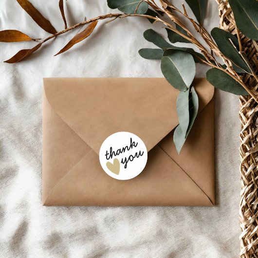 金ゴールドハートありがとう ラウンドシール