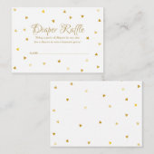 金ゴールドハートおむつラッフルベビーシャワー エンクロージャーカード (正面/裏面)