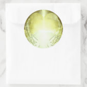 金ゴールドハートとエンジェルウィングステンプレート ラウンドシール (バッグ)