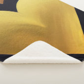 金ゴールドハートとダークバックグラウンドSherpa毛布 シェルパブランケット (3/4)