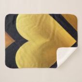 金ゴールドハートとダークバックグラウンドSherpa毛布 シェルパブランケット (正面(横))