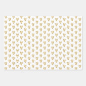 金ゴールドハートとライン ラッピングペーパーシート (正面3)