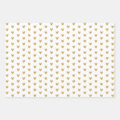 金ゴールドハートとライン ラッピングペーパーシート (正面2)