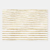 金ゴールドハートとライン ラッピングペーパーシート (正面)