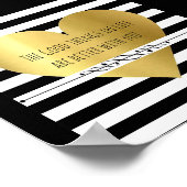 金ゴールドハートと引用文 ポスター (角)