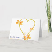 金ゴールドハートと蝶結婚のカード カード (裏面)