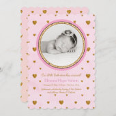 金ゴールドハートの写真の誕生発表 シーズンカード (正面/裏面)