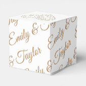 金ゴールドハートの名前結婚式の引き出物ボックス フェイバーボックス (裏面サイド)