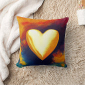 金ゴールドハートの抽象芸術背景装飾用クッション クッション (ブランケット)