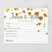 金ゴールドハートの結婚アドバイスウィッシュカード (正面)
