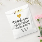 金ゴールドハートはスモールビジネスをサポートしてくれてありがとう フェイバーバッグ (封をした状態)