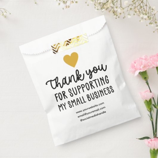 金ゴールドハートはスモールビジネスをサポートしてくれてありがとう フェイバーバッグ (封をした状態)