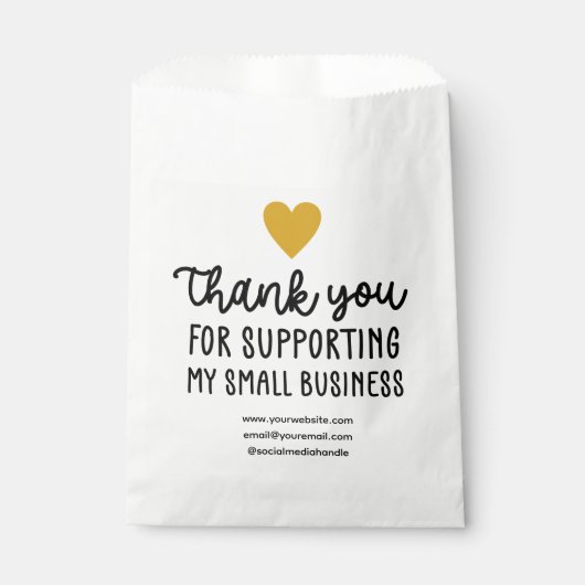 金ゴールドハートはスモールビジネスをサポートしてくれてありがとう フェイバーバッグ (正面)