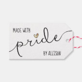 金ゴールドハートはプライドLGBTQ職人で作られる ギフトタグ (正面(横))