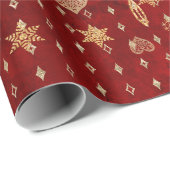 金ゴールドハートはレッドバレンタインに星 ラッピングペーパー (ロールコーナー)