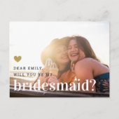 金ゴールドハートは私の花嫁の写真になる インビテーションポストカード (正面)