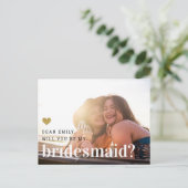 金ゴールドハートは私の花嫁の写真になる インビテーションポストカード (スタンド正面)