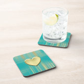 金ゴールドハートオンターコイズプレイド コースター (右側)