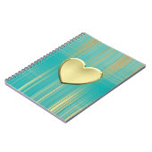 金ゴールドハートオンターコイズプレイド ノートブック (左側)