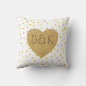 金ゴールドハートオンホワイトモノグラム クッション (裏面)