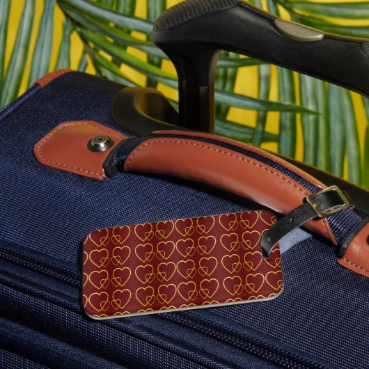 金ゴールドハートオンマルーン ラゲッジタグ (正面インサイチュ3)