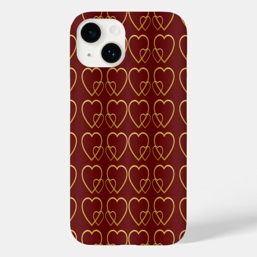 金ゴールドハートオンマルーン Case-Mate iPhoneケース (裏面)