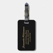 金ゴールドハートオン白黒水玉模様ラゲッジタグ ラゲッジタグ (裏面縦)