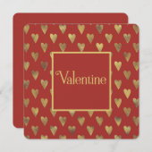 金ゴールドハートオン赤,バレンタイン シーズンカード (正面/裏面)