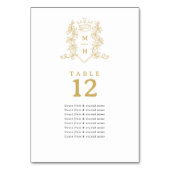 金ゴールドハートクラウンのゲスト名結婚の名前 テーブルナンバー (正面)