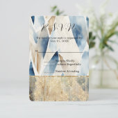 金ゴールドハートグラムスパークルウェディングRSVP 出欠カード (スタンド正面)