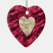金ゴールドハートグラムレッド愛もっと セラミックオーナメント (右)
