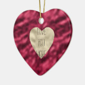 金ゴールドハートグラムレッド愛もっと セラミックオーナメント (左)